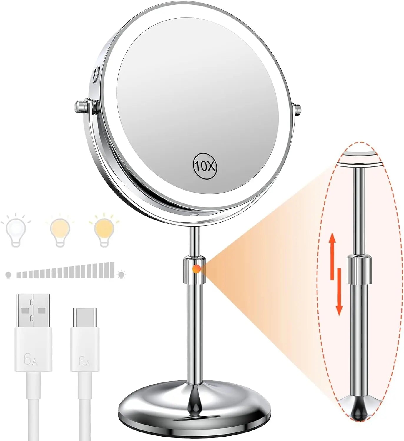 8-Inch LED Makeup Mirror