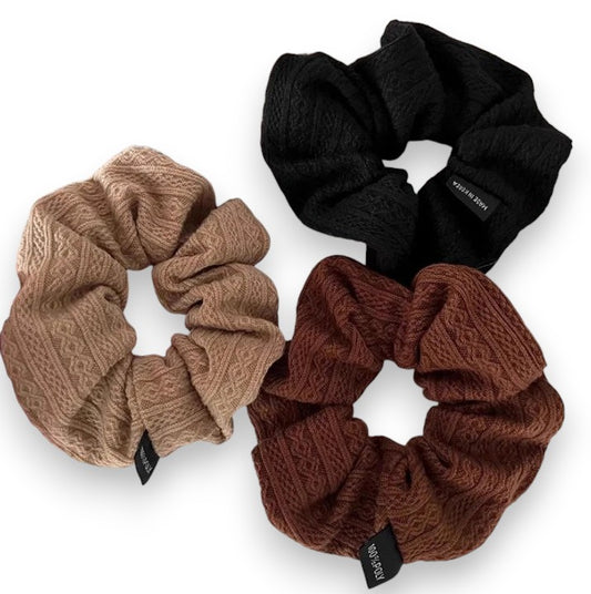 Knitted Pattern Hair Scrunchies