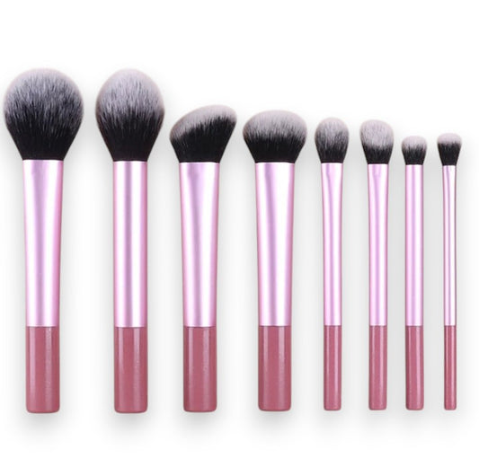 Pink Makeup brushes 8pcs